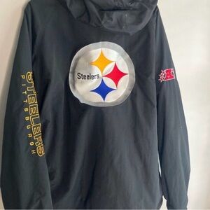 NFL Pittsburgh Steelers Reversible Coat with Large Embroidered Back and Hood XL